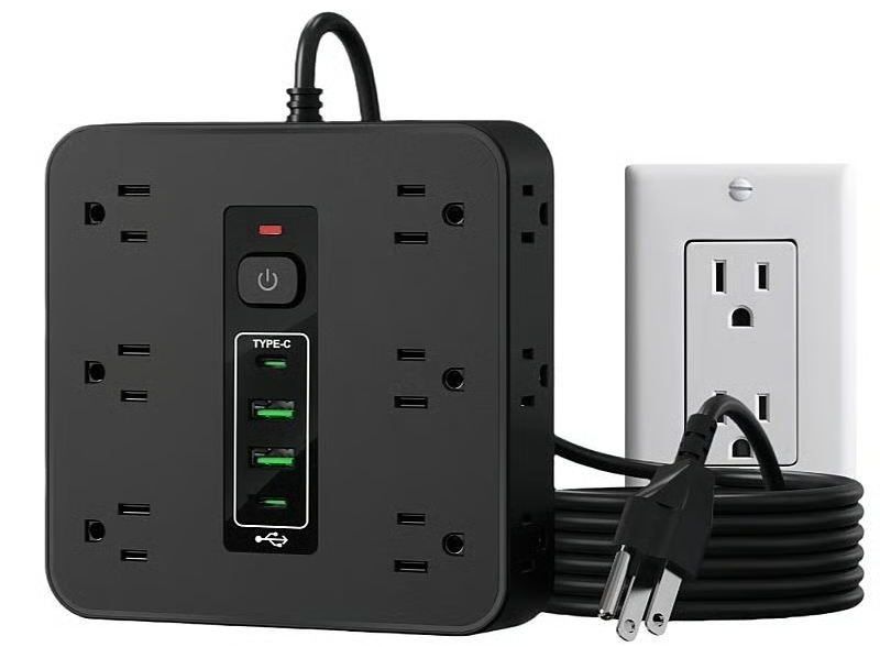 โก16-in-1 Power Strip with Switch & Surge Protection,ETL Listed Fireproof Power Strip