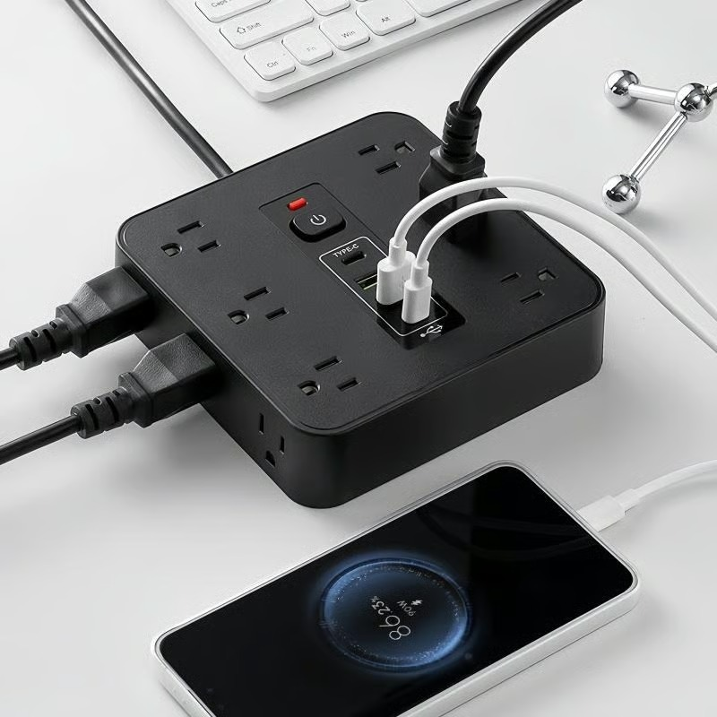 โก16-in-1 Power Strip with Switch & Surge Protection,ETL Listed Fireproof Power Strip